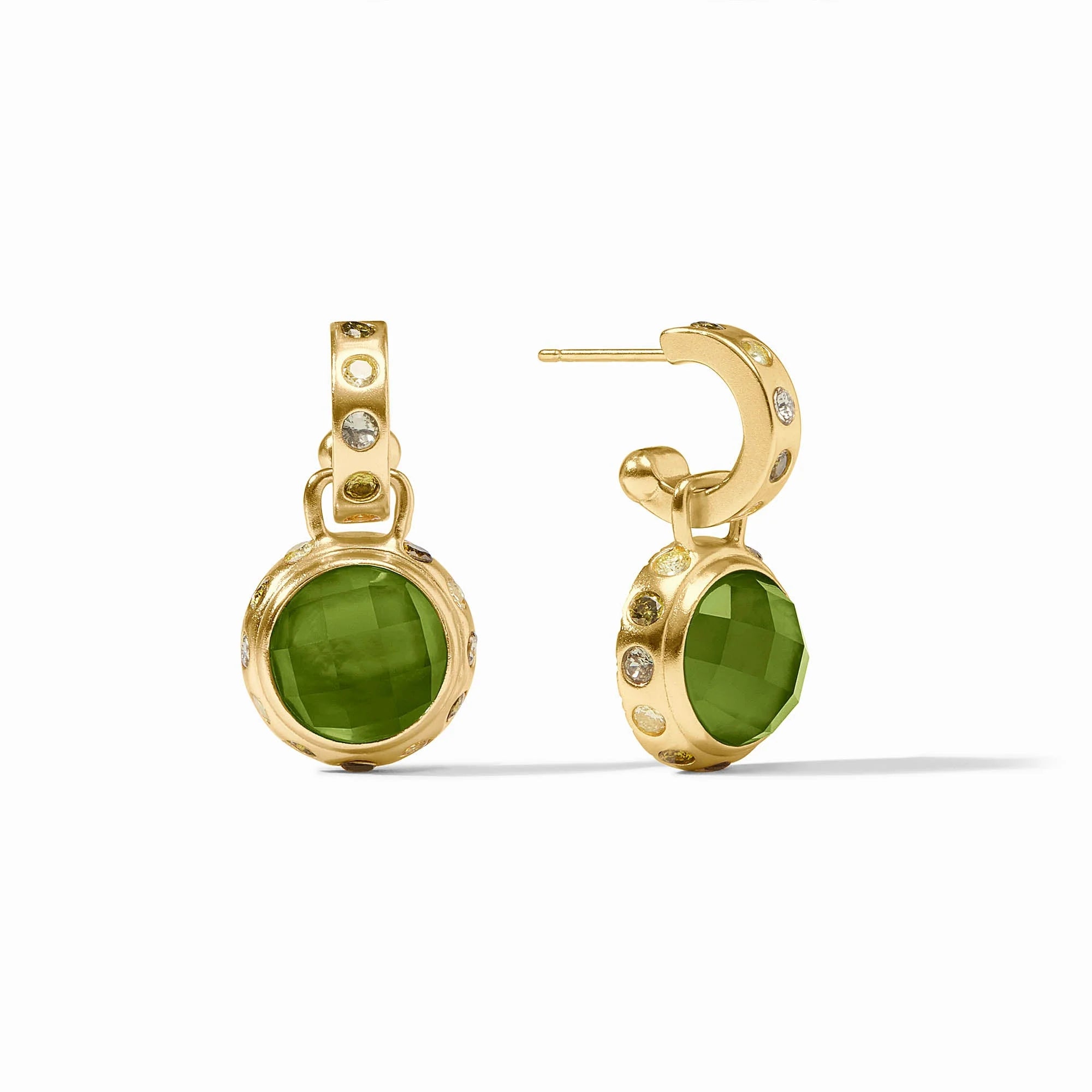 Julie Vos Rainbow Hoop & Charm Earring - Iridescent Montana Blue