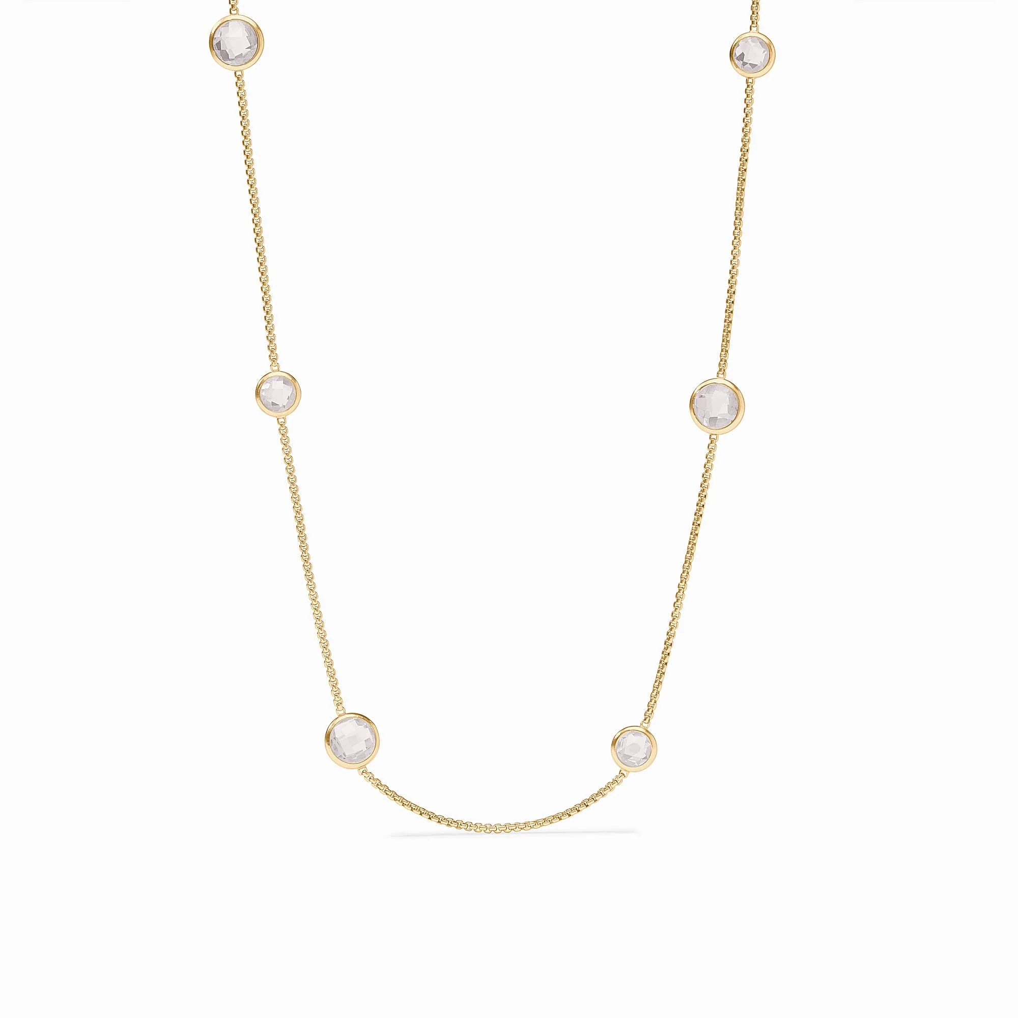 Julie Vos Rainbow Station Necklace - Clear Crystal