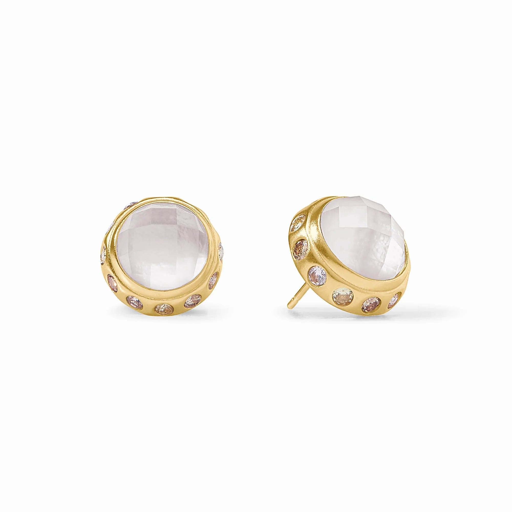 Julie Vos Rainbow Studs - Iridescent Clear Crystal