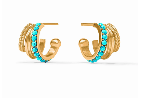 Julie Vos Hydra Triple Hoop - Turquoise Blue