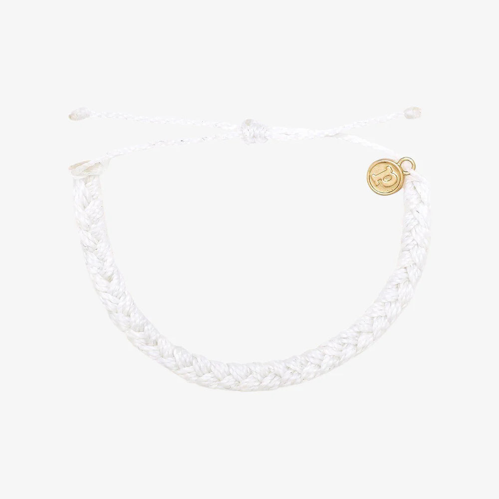 Pure Vida Solid Braided Bracelet - White