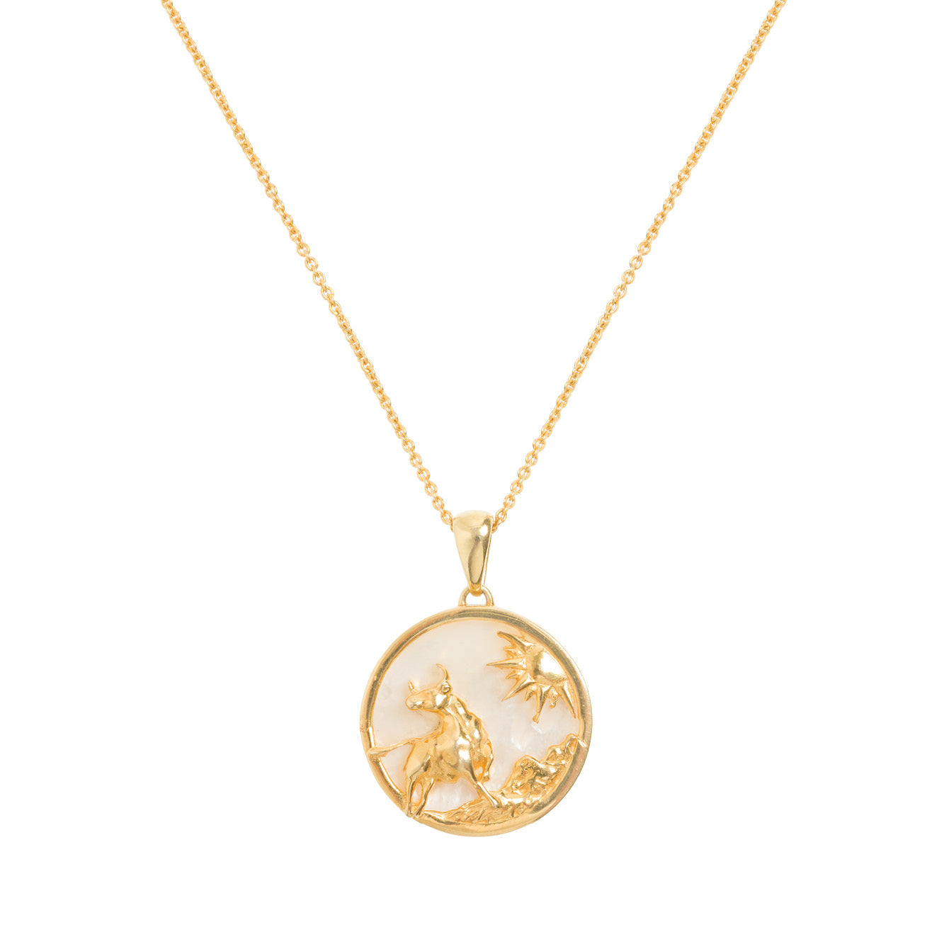 Freya Rose  - Taurus, Gold Zodiac Necklace