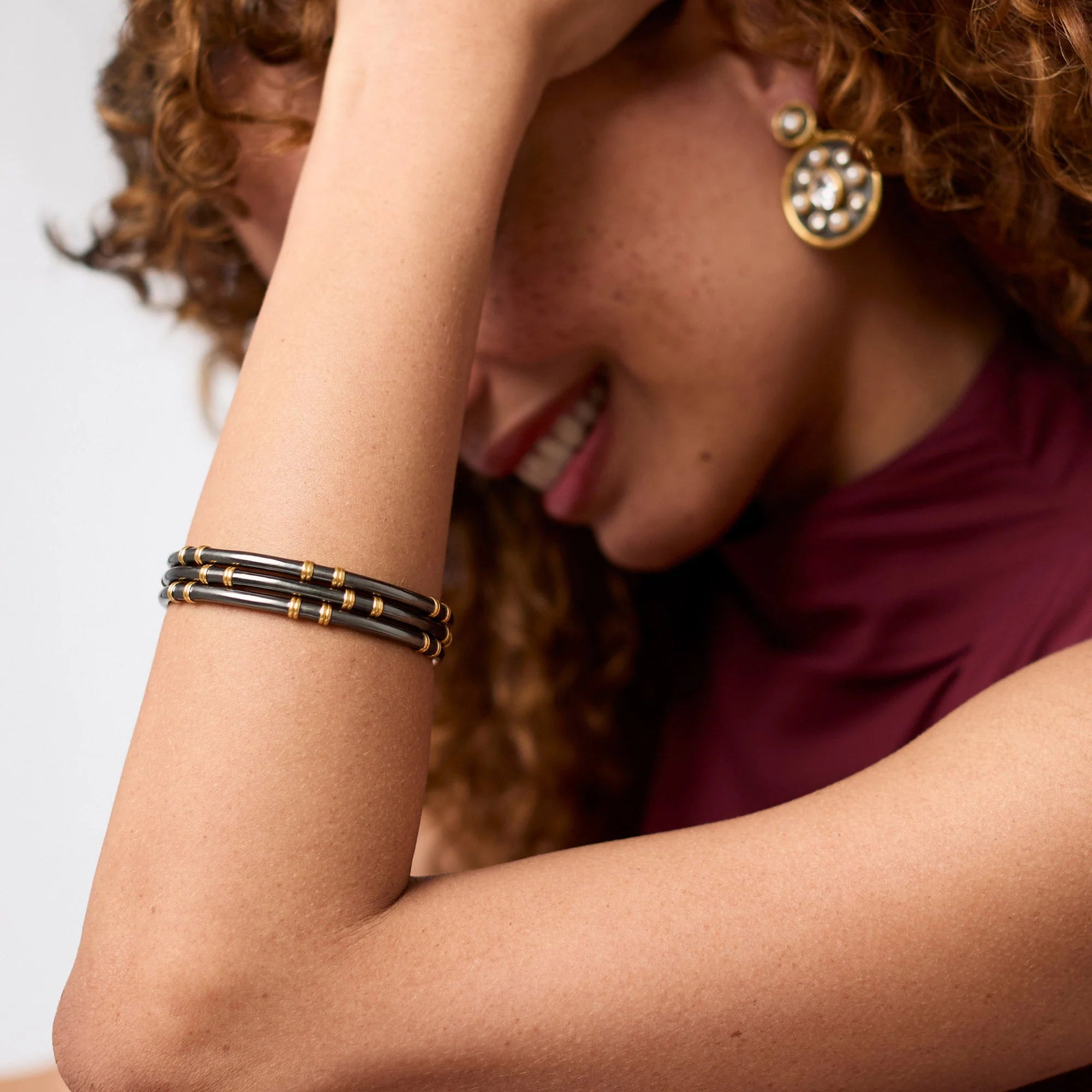 Julie Vos Tribeca Stacking Bangle Mixed Metal - Small