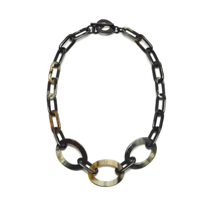 Branch Black Natural Mid Length Horn Link Necklace