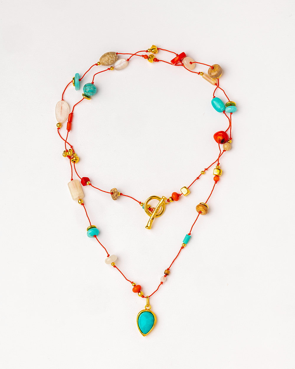 Velatti Long Mixed Stone Necklace