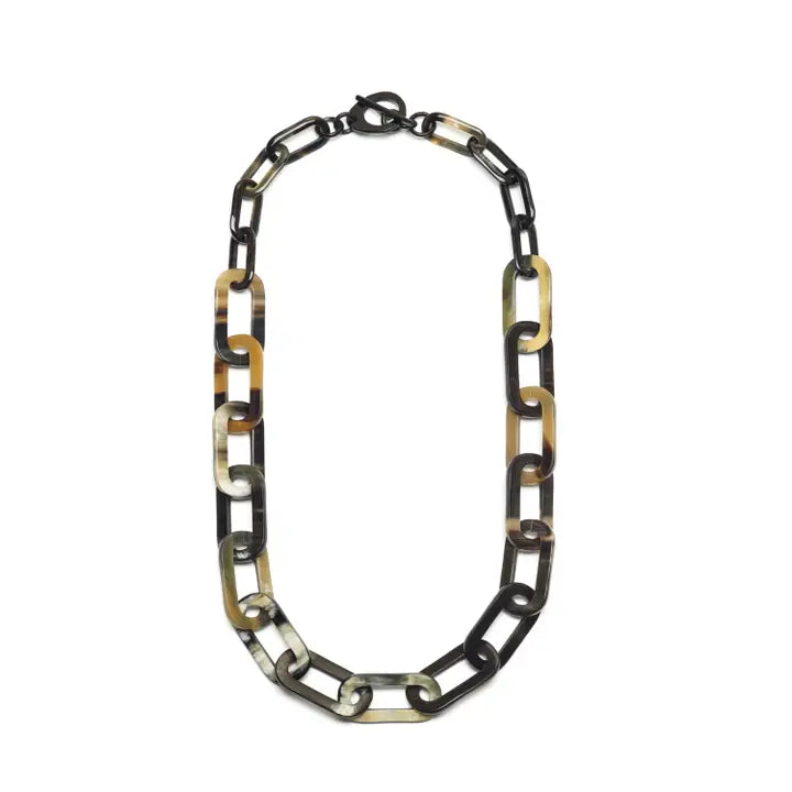 Branch Black Natural Large Rectangle Link Necklace