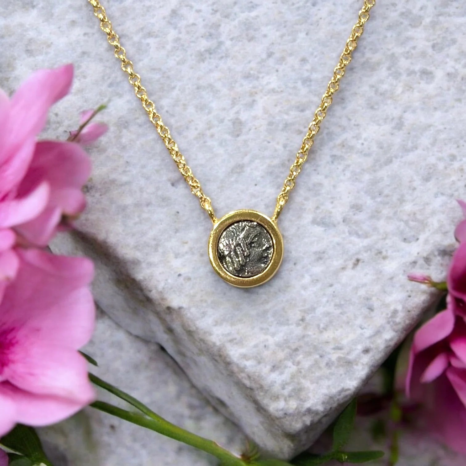 Tat 2 Designs - Gold Flora Coin Necklace