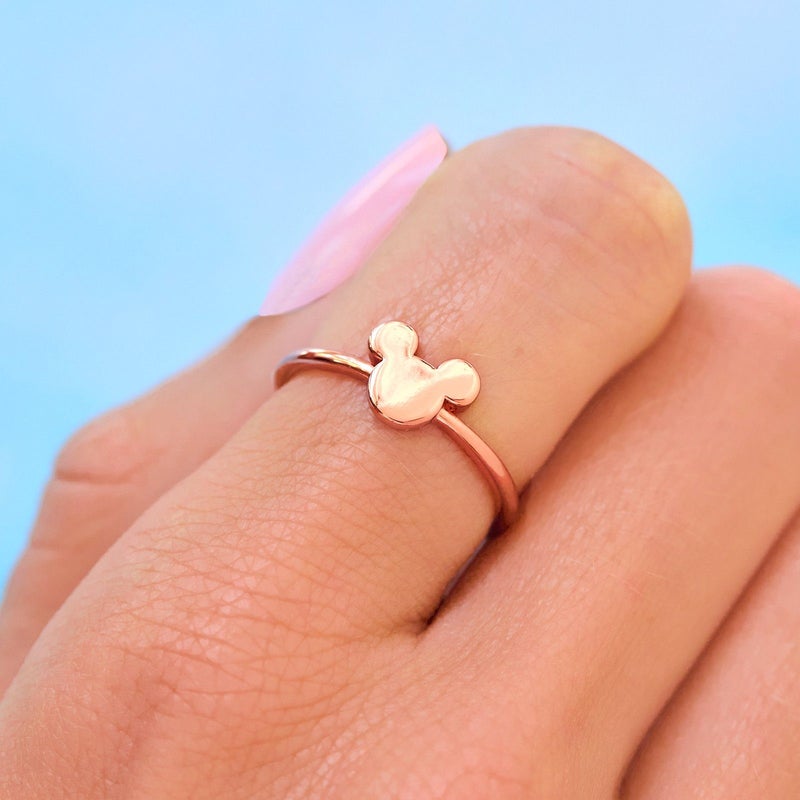 Pura Vida Disney Mickey Mouse Delicate Rose Gold Ring - 6