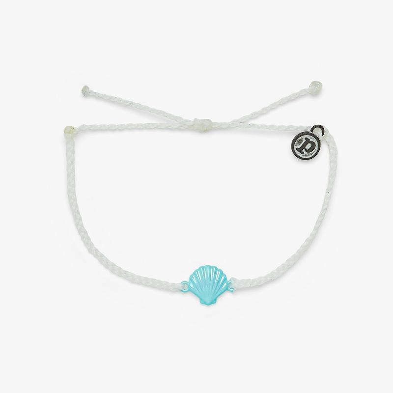 Pura Vida Iridescent Blue Shell Bracelet in White