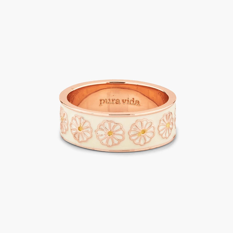 Pura Vida Dreamy Daisy Rose Gold Ring - Size 9