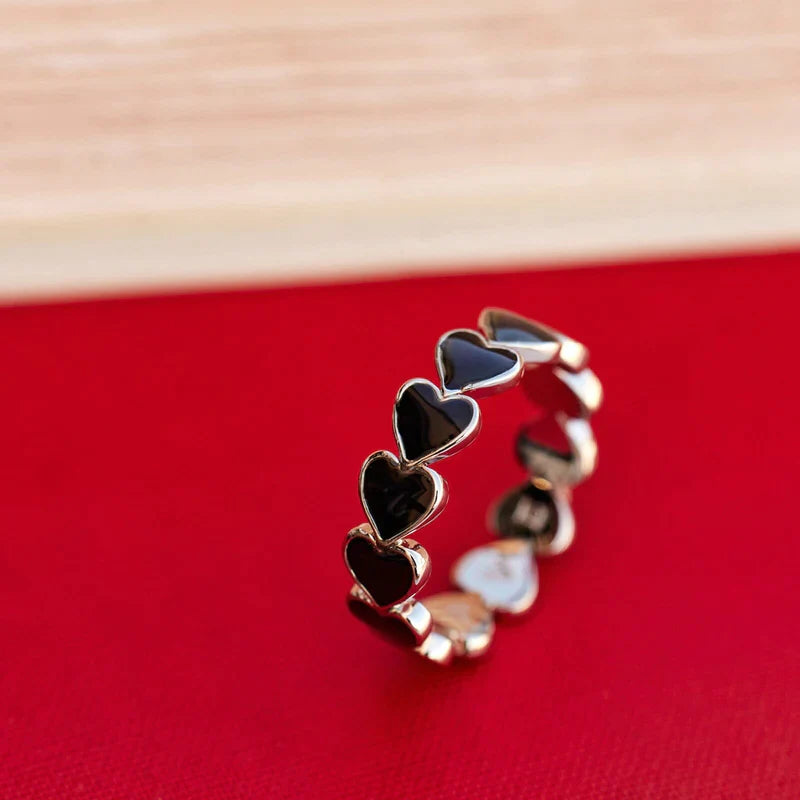 Pura Vida Mood Love Hearts Band Ring - Size 8