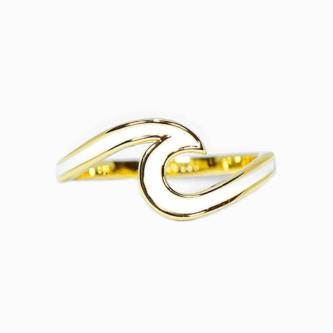 Pura Vida Enamel Wave Ring - Gold - Size 5