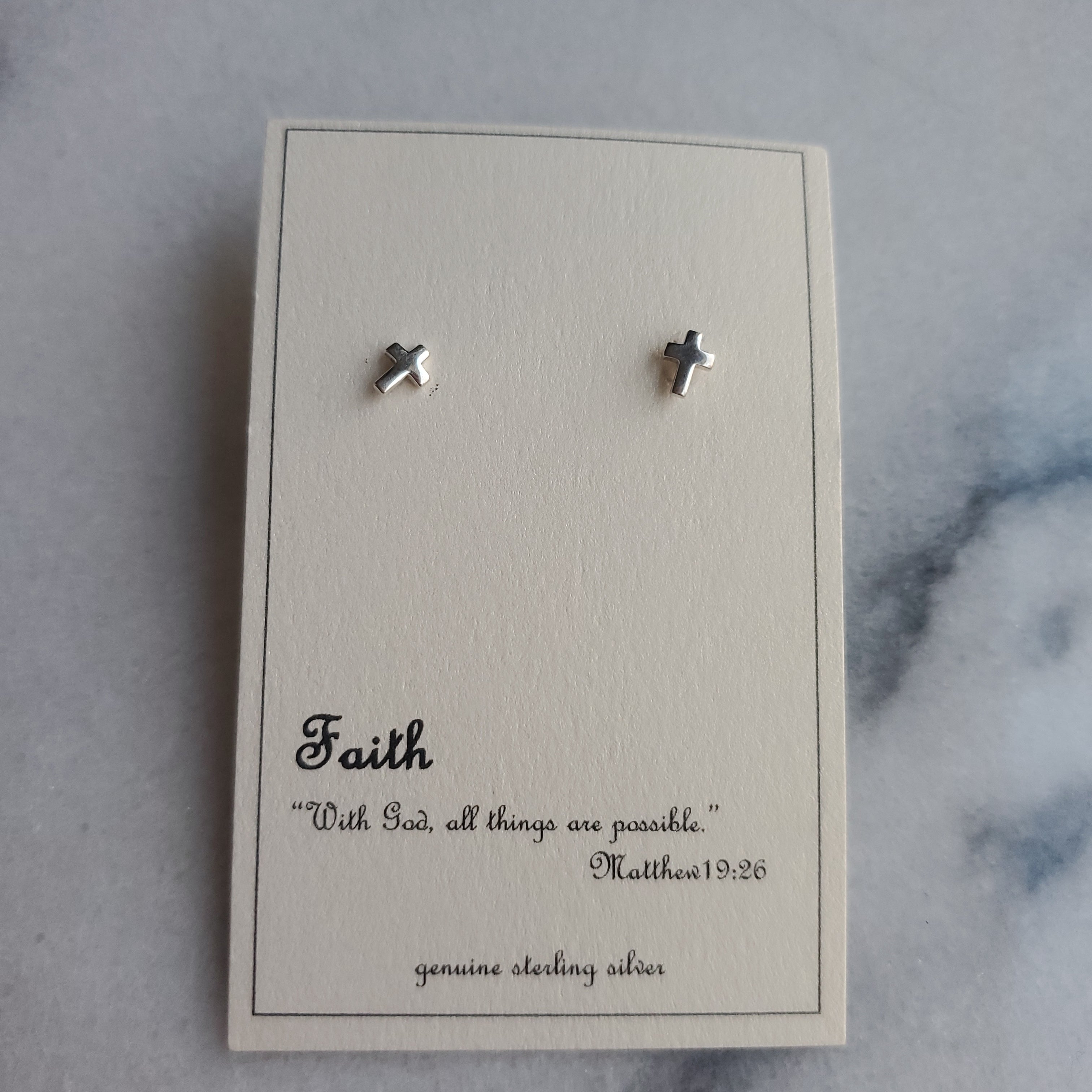 Sterling Silver Stud - Cross