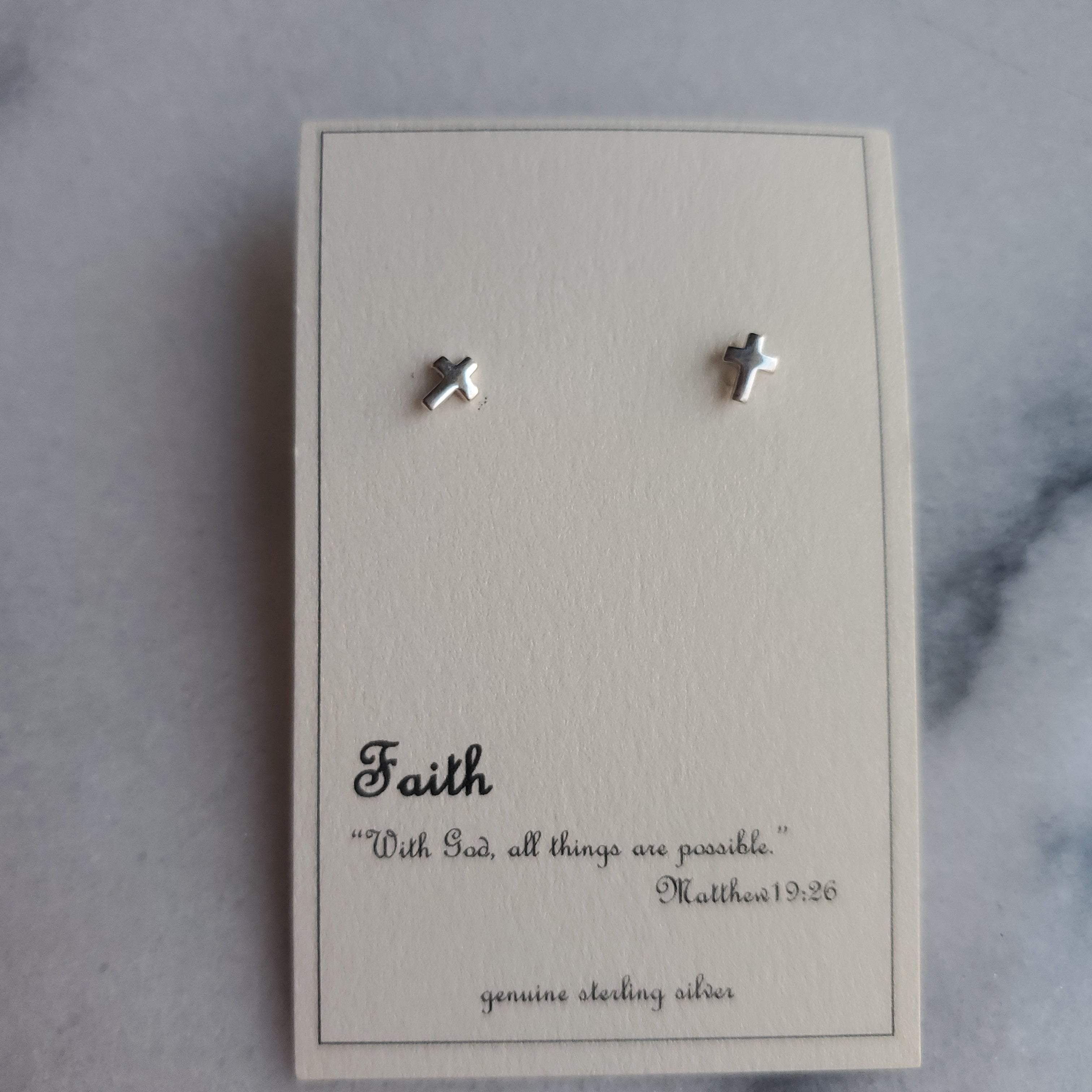 Sterling Silver Stud - Cross