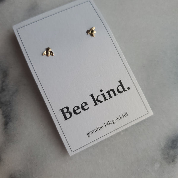 Sterling Silver Gold Plate Stud - Bee