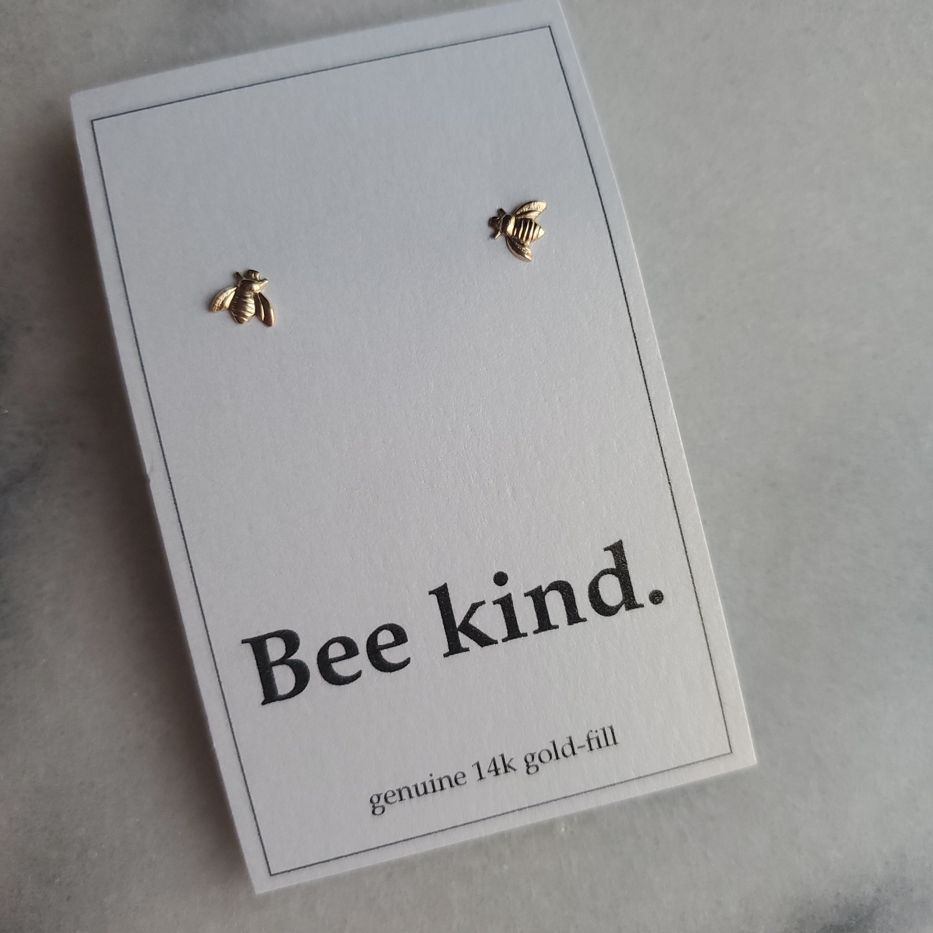 Sterling Silver Gold Plate Stud - Bee