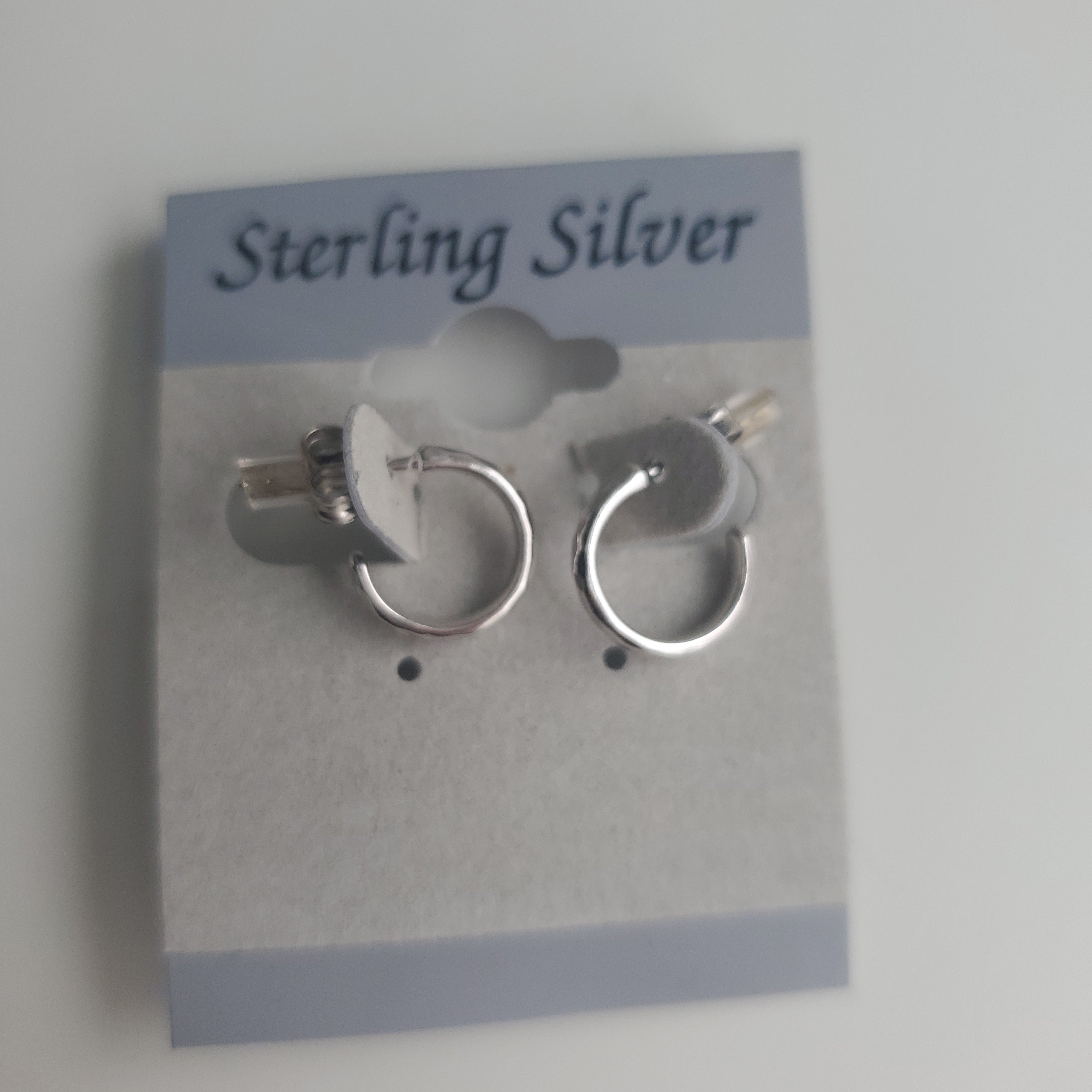 Sterling Silver Hammered Small Hoop