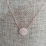 Rose Gold Sparkle Circle Pendent
