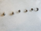 Sterling Silver Oxidized Ball Studs with Hearts