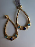 Turquoise & Lapis Teardrop Earring