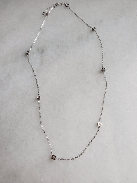 Sterling Silver Cube Necklace