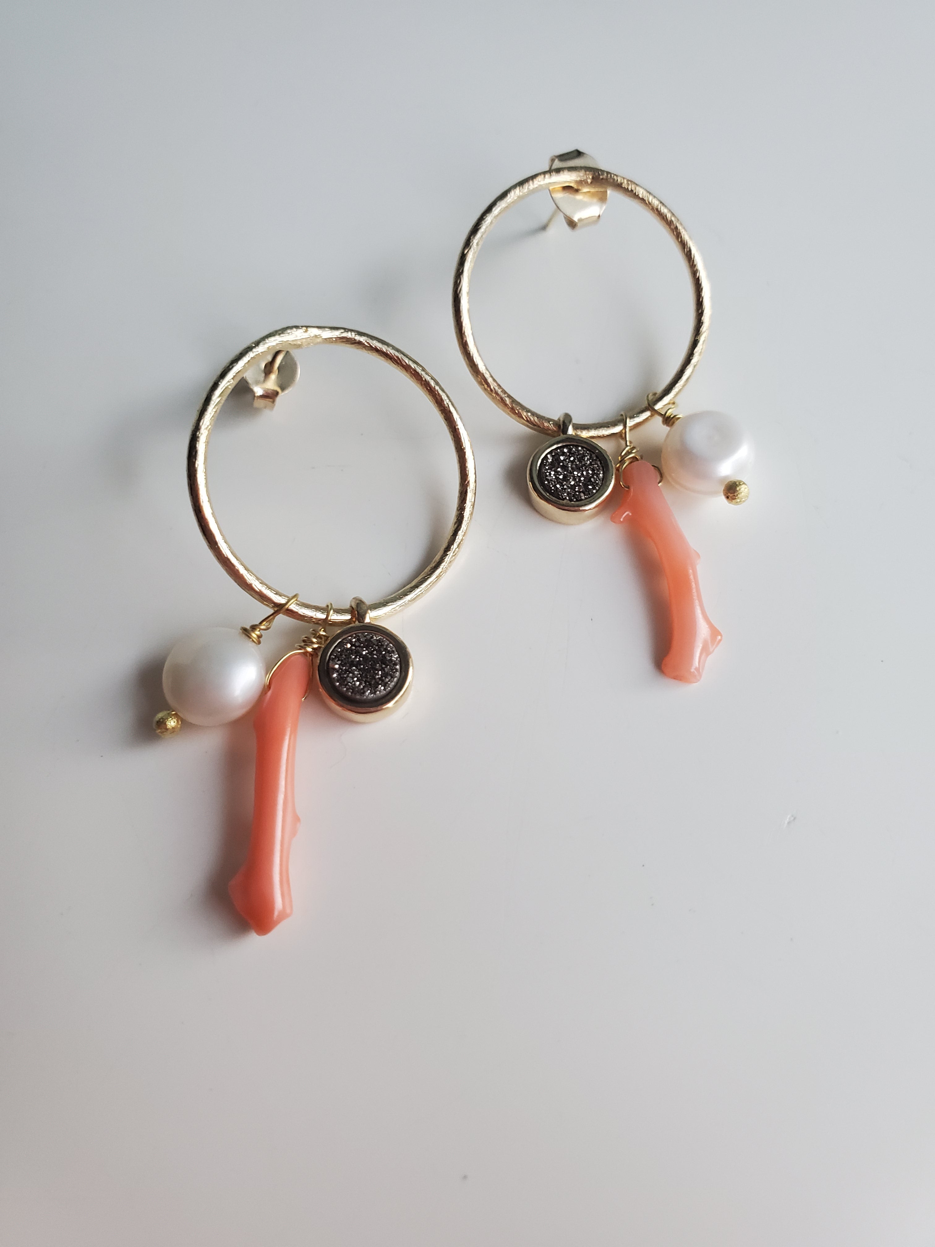 Marcia Moran Branch Coral Charm Earrings