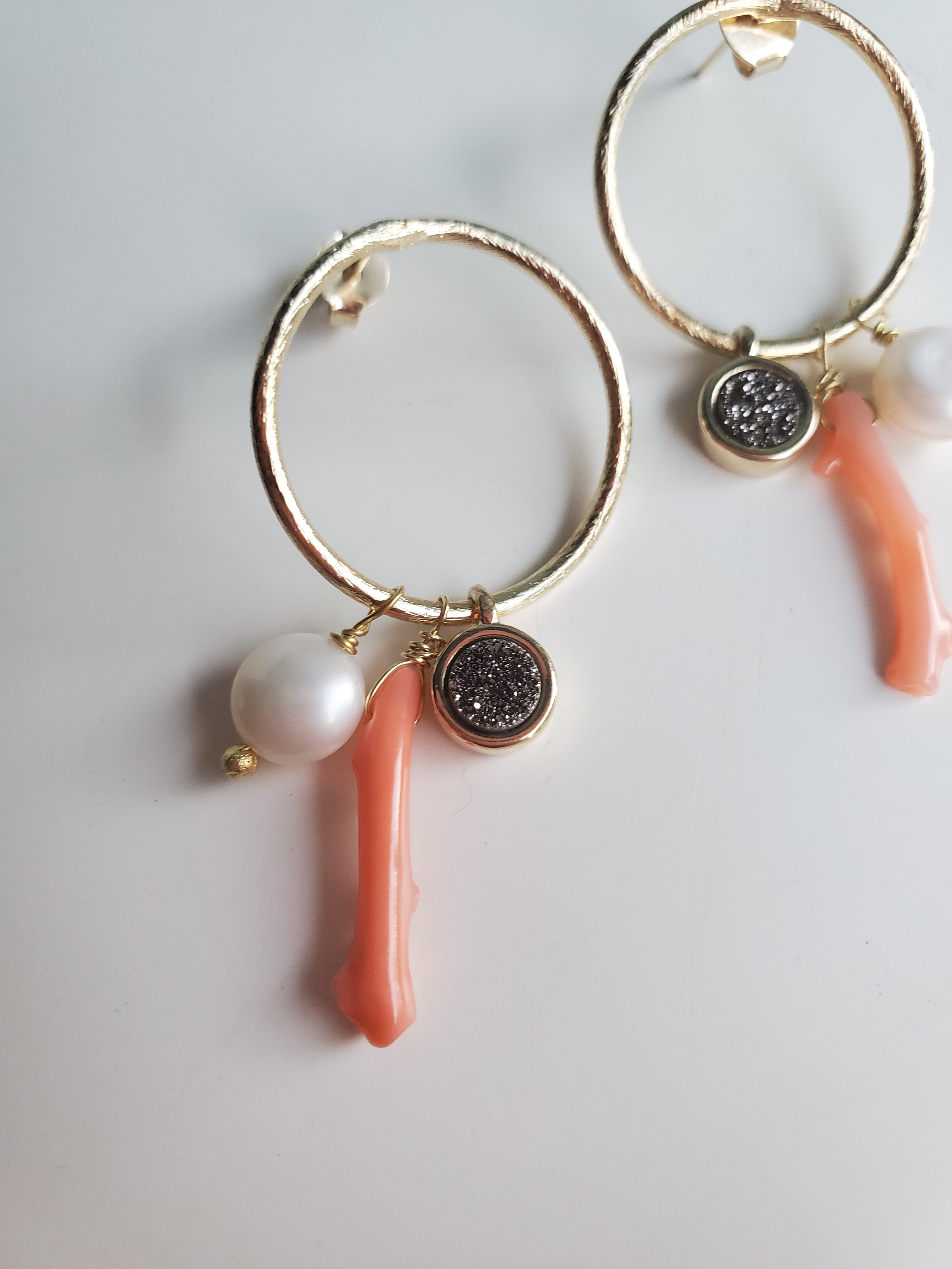 Marcia Moran Branch Coral Charm Earrings