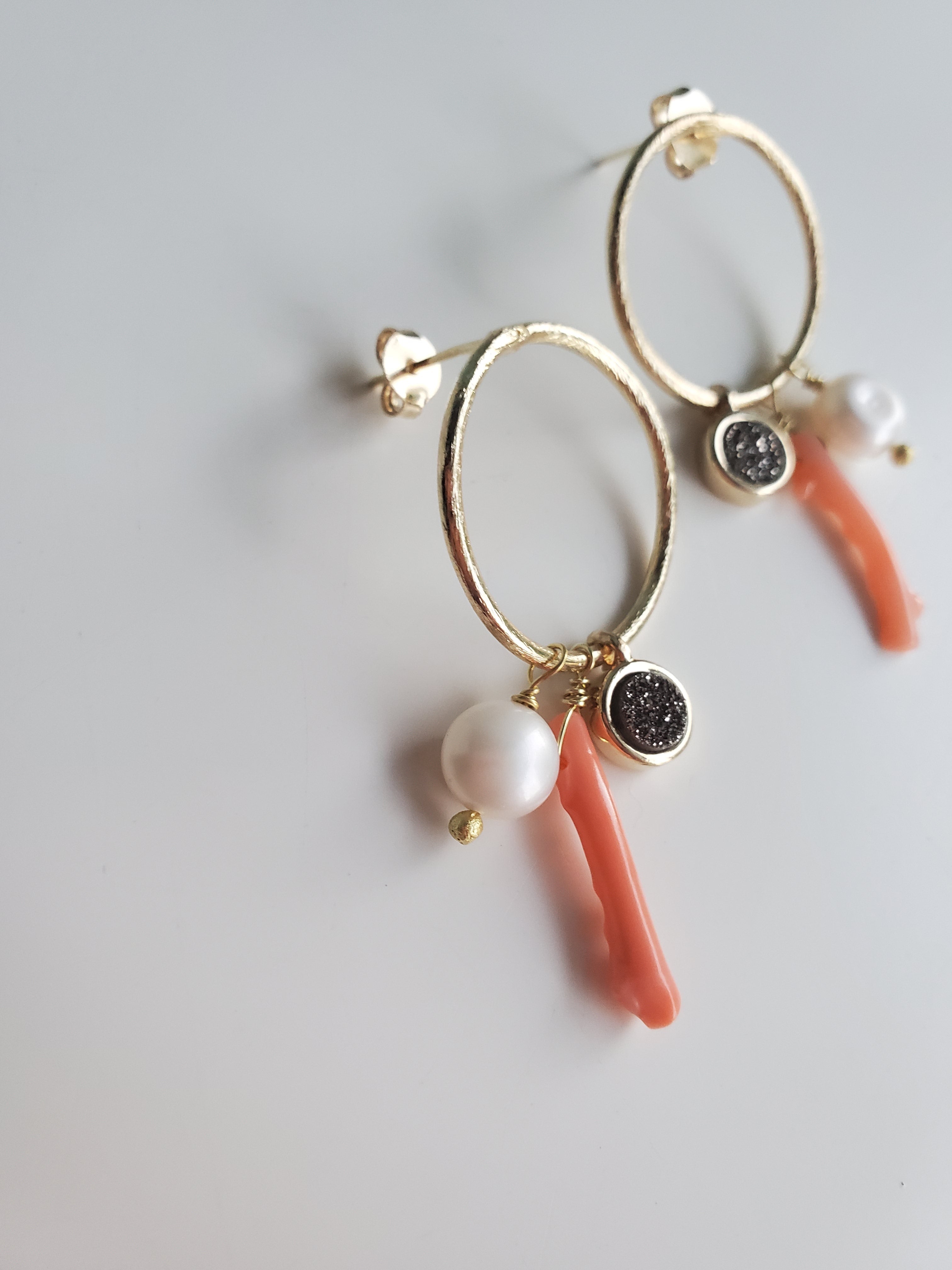 Marcia Moran Branch Coral Charm Earrings