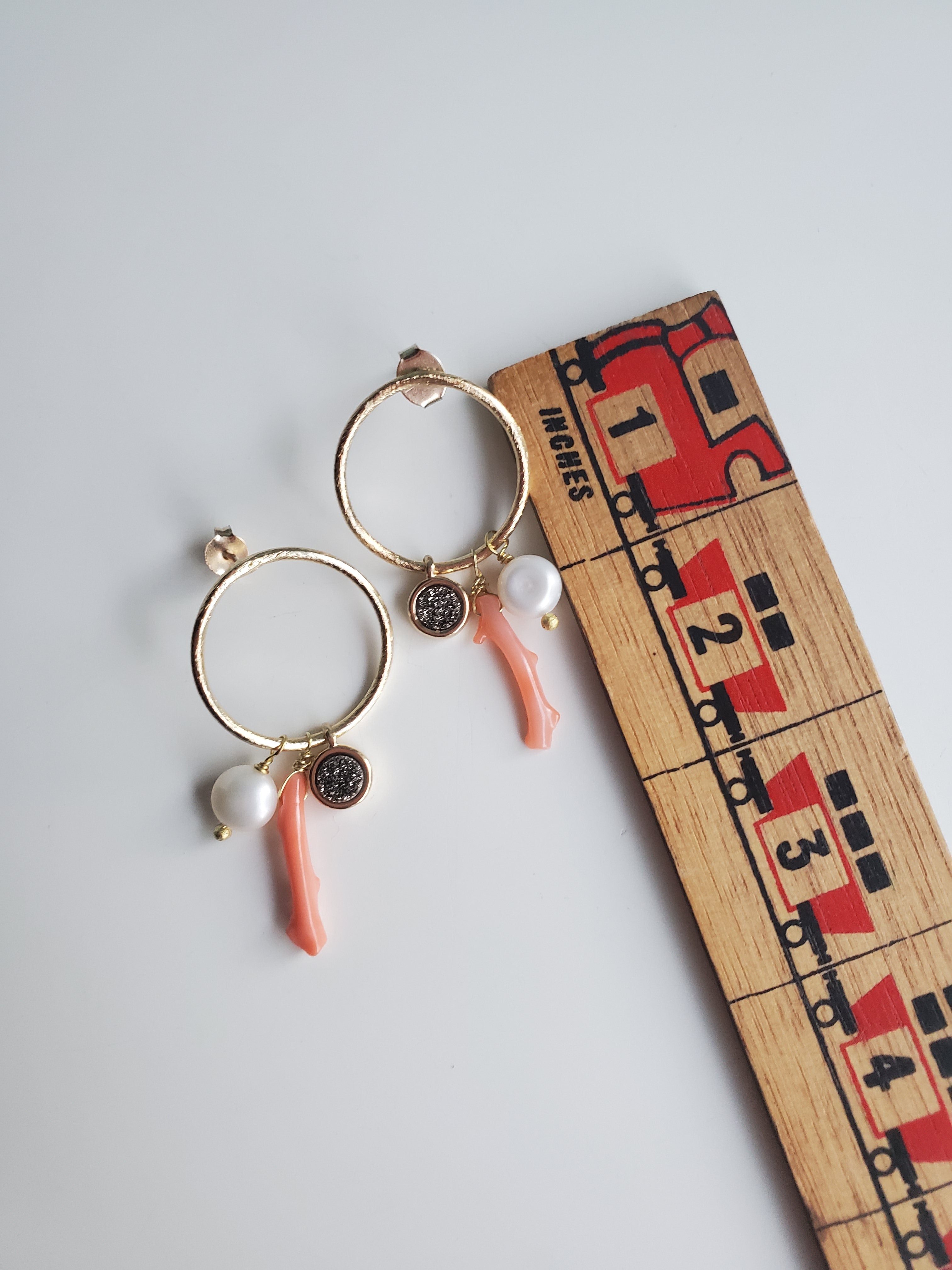 Marcia Moran Branch Coral Charm Earrings