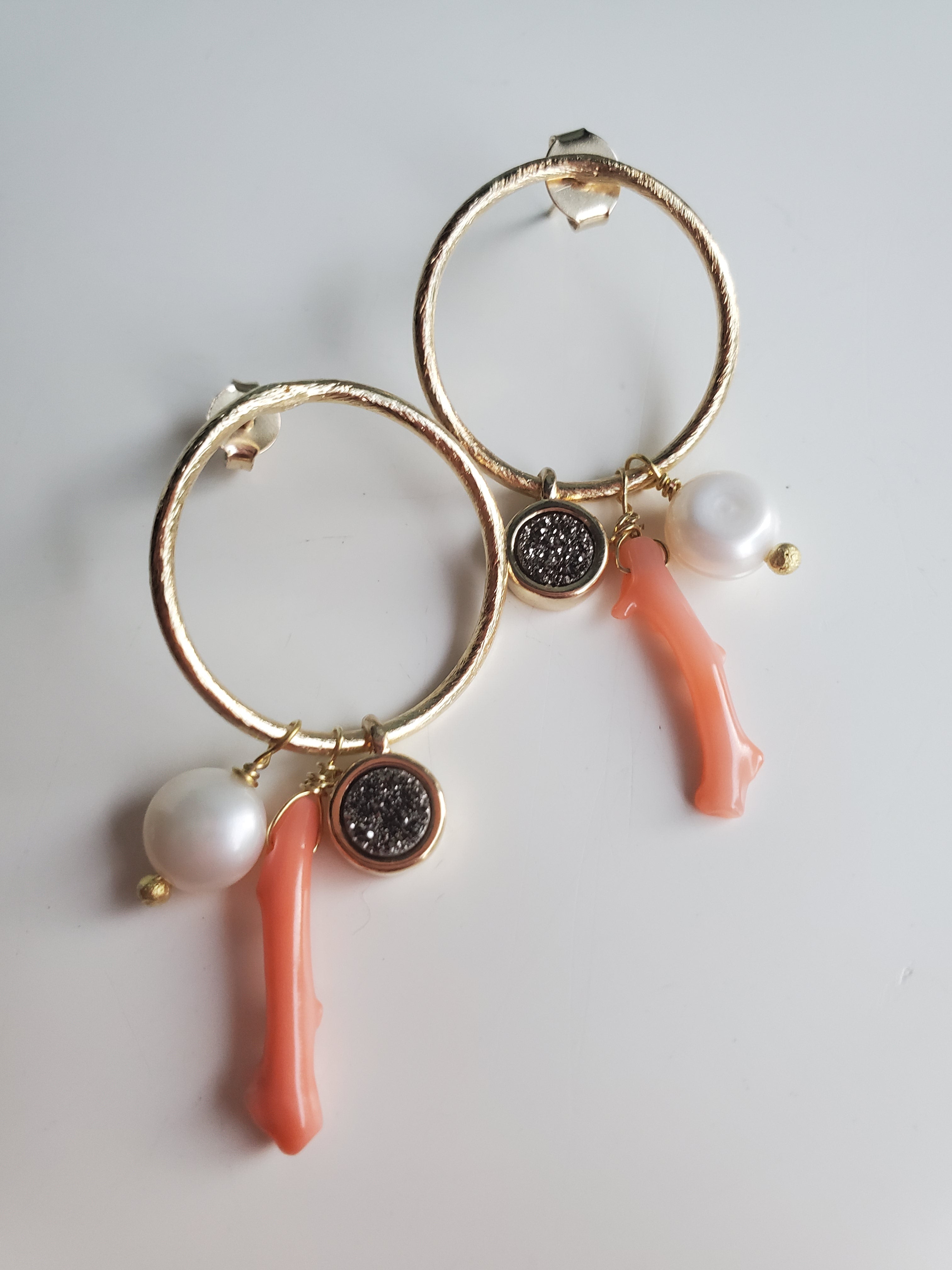 Marcia Moran Branch Coral Charm Earrings