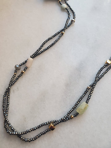 Hematite & Mixed Semi Precious Stone Necklace