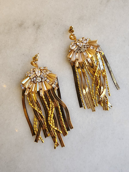 Gold Tassel~Like Earrings