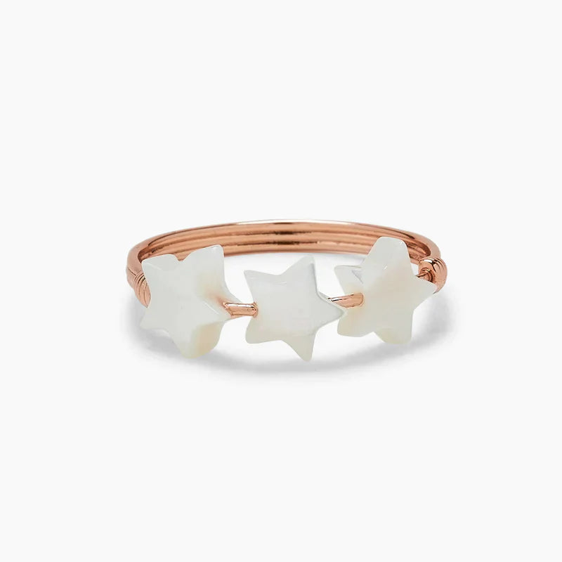 Pura Vida Pearlized 3 Star Ring - Size 7