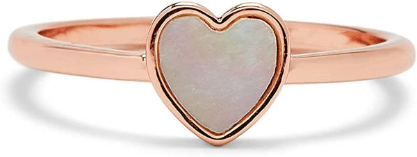 Pura Vida Rose Gold Heart Mother of Pearl Ring Size 8