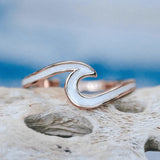 Pura Vida Enamel Wave Ring in Rose Gold - Size 9