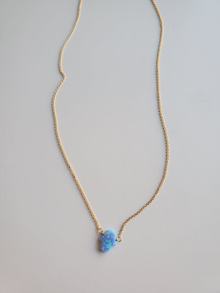 Blue Crystal 925 Sterling Silver Hamsa Hand Necklace | SUTRA WEAR – Sutra  Wear