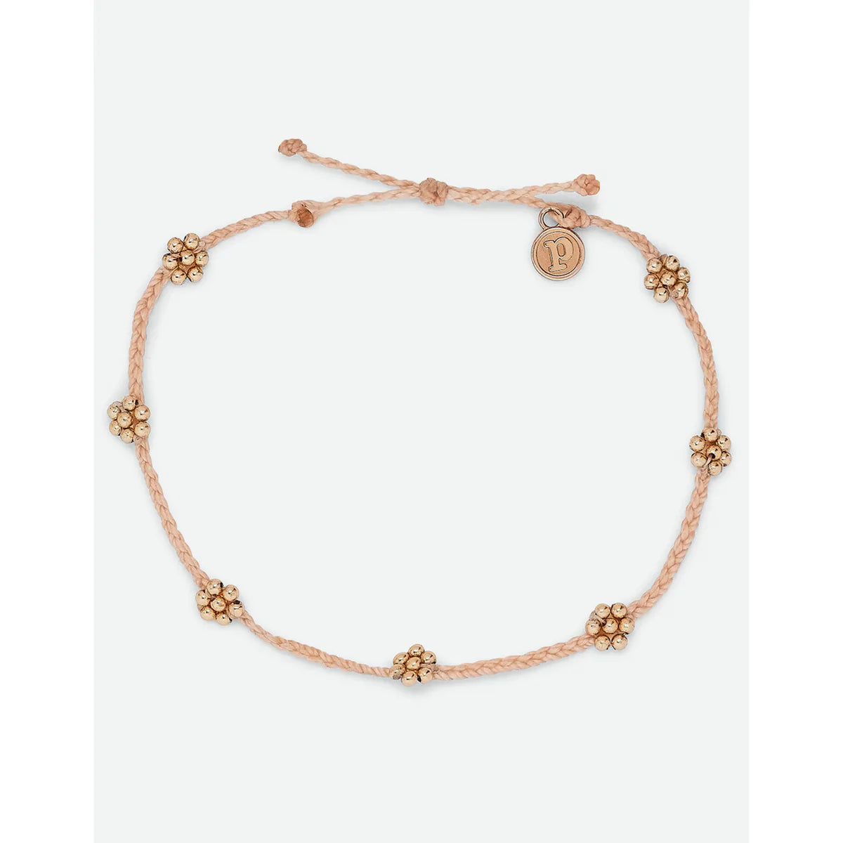 Pura Vida Flora Metallic Bead Rose Gold Anklet