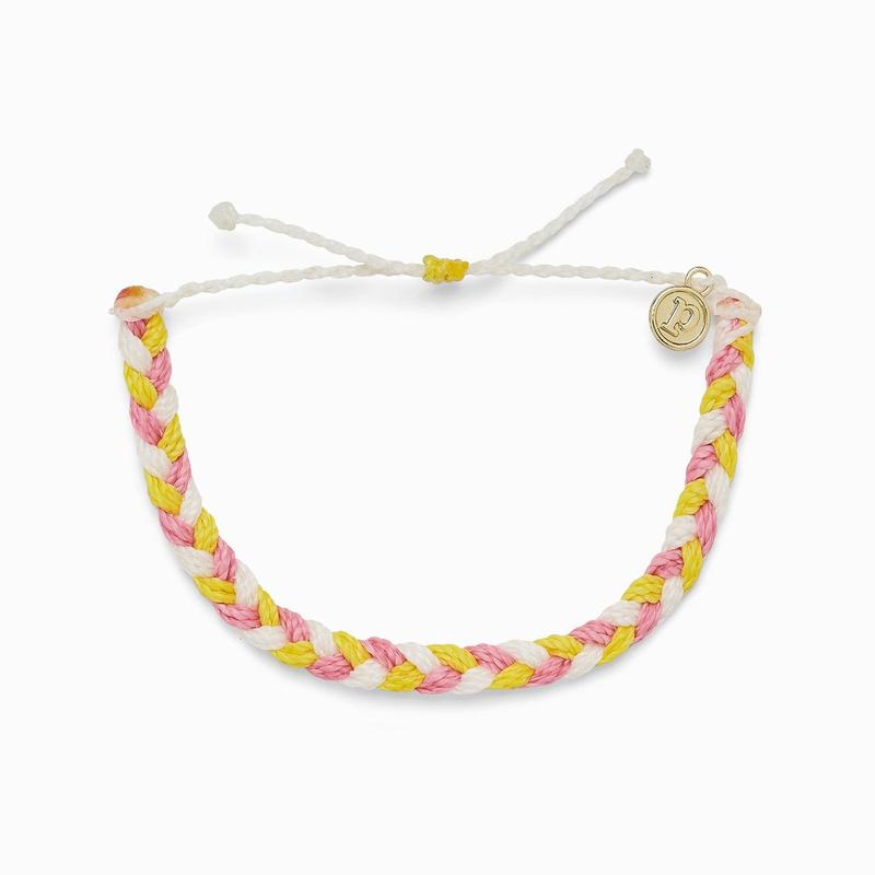 Pura Vida Multi Braided Bracelet - Strawberry Lemonade