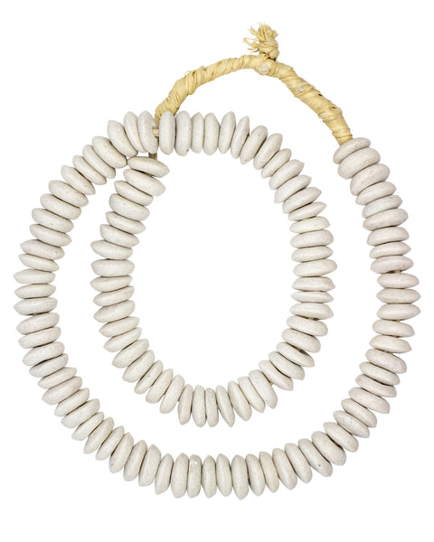 Cristina V. Mid Length Matte Trade Beads - White