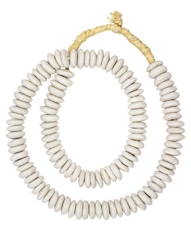 Cristina V. Mid Length Matte Trade Beads - White