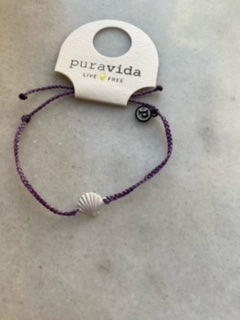 Pura Vida Iridescent White Shell Bracelet in Light Purple