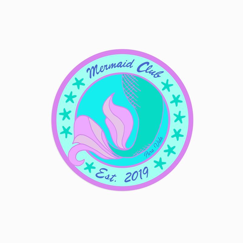 Pura Vida Mermaid Club Sticker