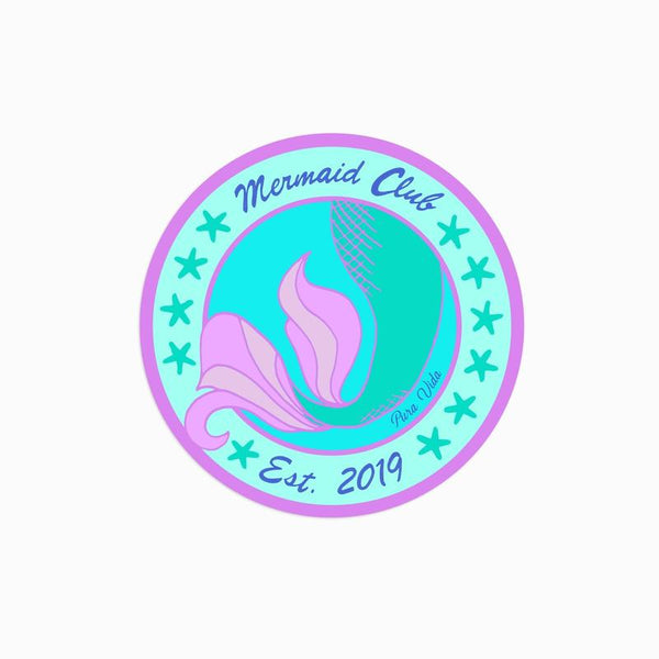 Pura Vida Mermaid Club Sticker