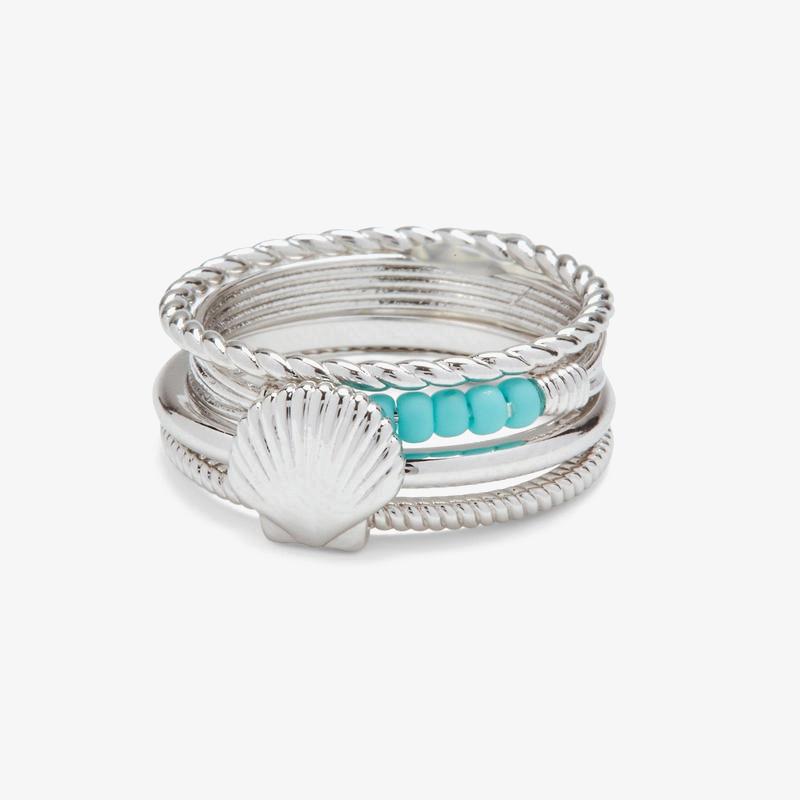 Pura Vida Shell Ring Stack - Size 8